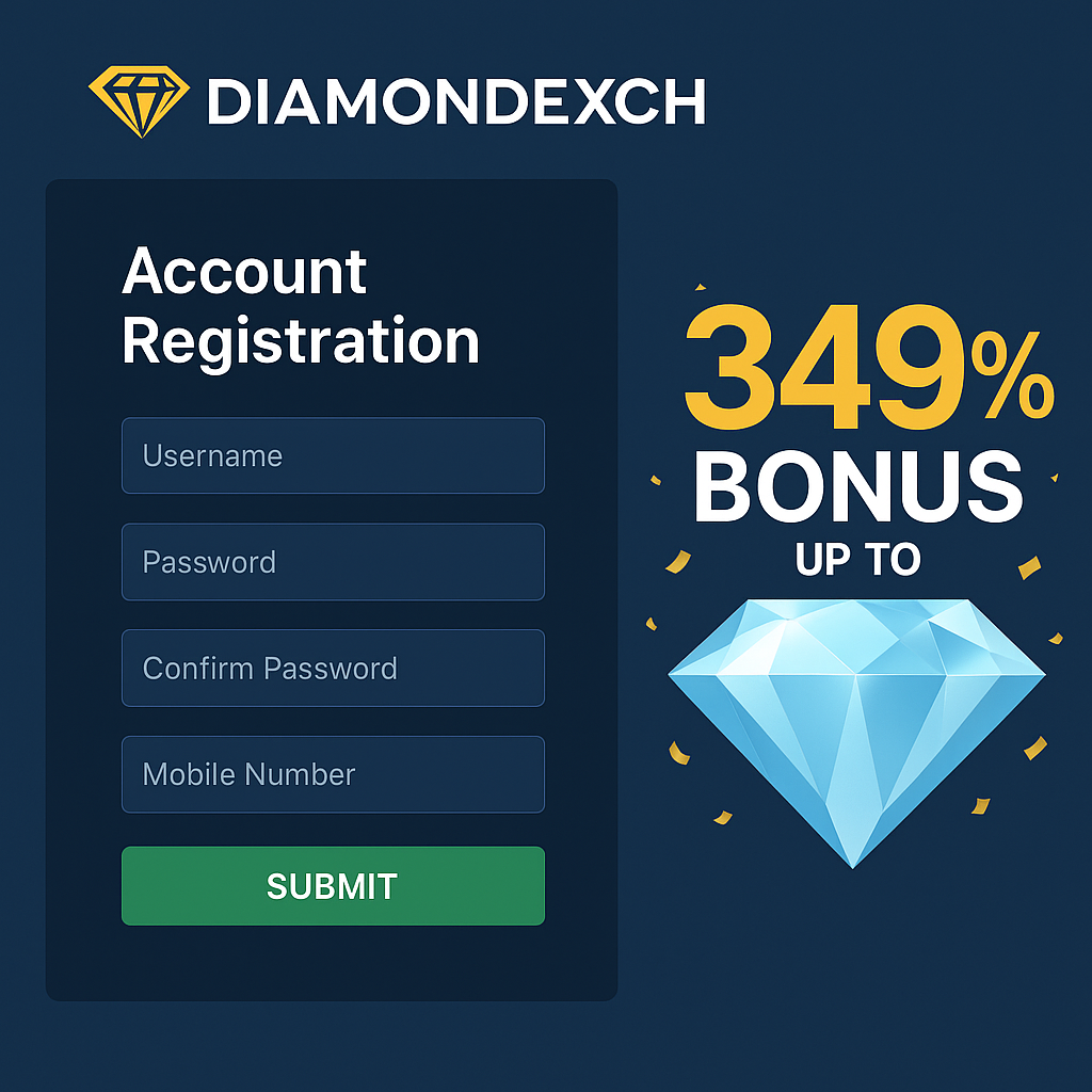 Create diamondexch 99 Account with 349% Bonus